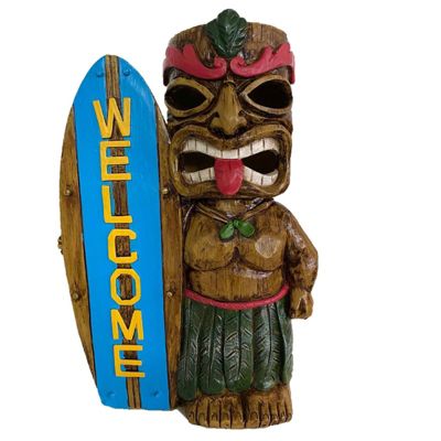 12" Resin Solar Tiki Welcome