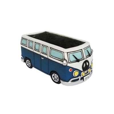 8 inch Cement Blue VW Bus Planter