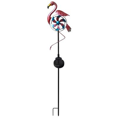 33" Solar Flamingo Windmill