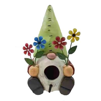 7.5" Resin Gnome Bird House