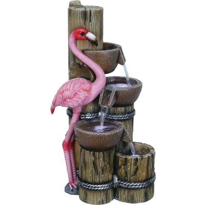 25.6 inch Lighted Flamingo Fountain