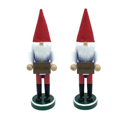 12 inch Welcome and Go Away Gnome Nutcracker