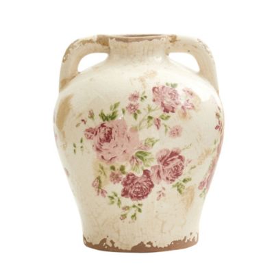 Inch Tuscan Ceramic Floral Print Vase