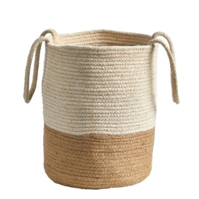 12-Inch Handmade Natural Cotton Woven Basket Planter