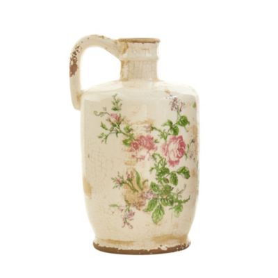 10-Inch Tuscan Ceramic Floral Print Pitcher
