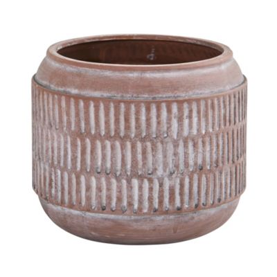 8-Inch Boho Chic Ceramic Embossed Planter