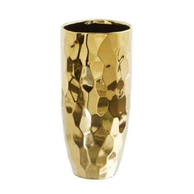 10-Inch Designer Gold Cylinder Vase