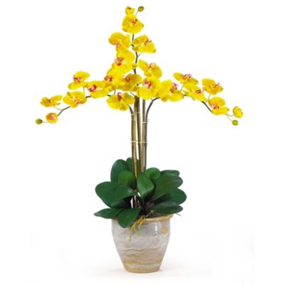 Triple Phalaenopsis Silk Orchid Flower Arrangement