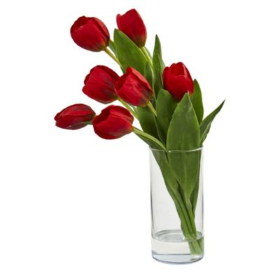 Tulip Artificial Arrangement in Cylinder Vase