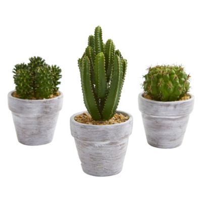 8-Inch Cactus Artificial Plant (Set of 3)