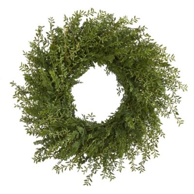 27-Inch Mixed Grass Artificial Wreath