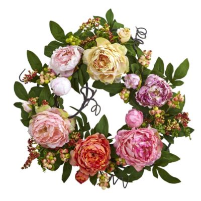 20-Inch Mixed Peony and Berry Wreath