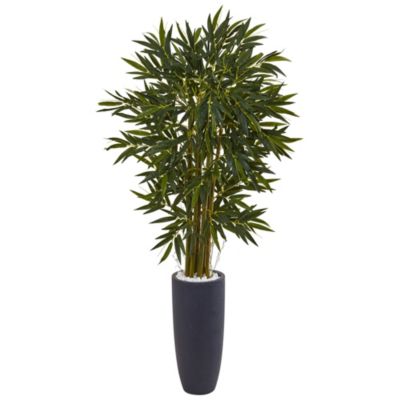 6.5-Foot Bamboo Artificial Tree in Gray Cylinder Planter