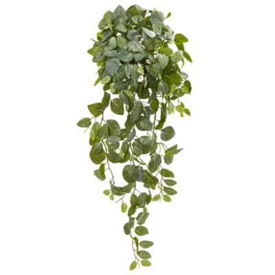 36-Inch Fittonia Hanging Bush Artificial Plant (Set of 2) (Real Touch)
