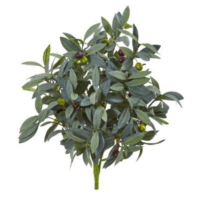 21-Inch Olive Bush with Berries Artificial Plant (Set of 3)