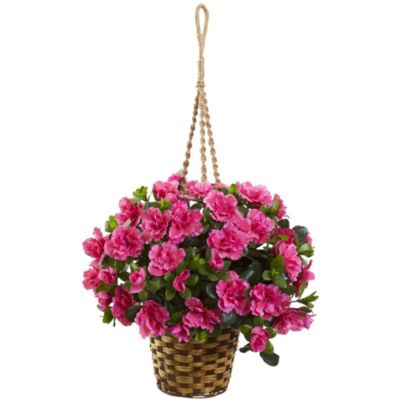 Azalea Flowering Silk Hanging Basket