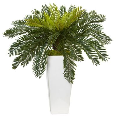 Cycas Artificial Plant in White Planter