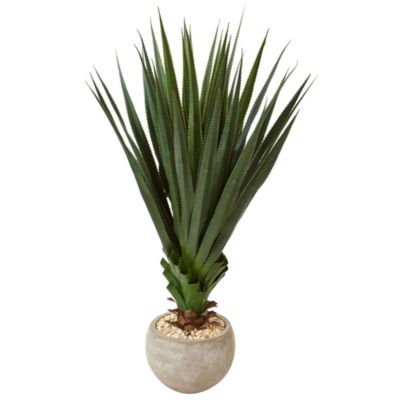 Spiked Agave Artificial Plant in Sand Colored Bowl (Indoor/Outdoor)