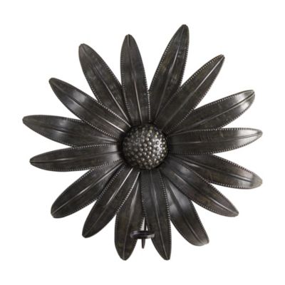 30-Inch x 30-Inch Brushed Metal Daisy Flower Sconce Candle Holder Wall Art Decor