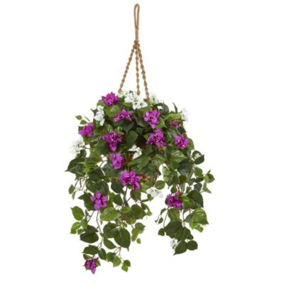 30-Inch Mixed Bougainvillea Artificial Plant Hanging Basket