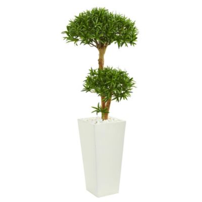 50-Inch Bonsai Styled Podocarpus Artificial Tree in Tower Planter