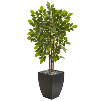 57-Inch River Birch Artificial Tree in Black Planter