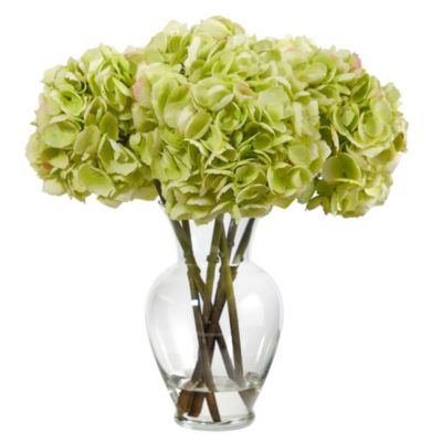 18-Inch Hydrangea Artificial Arrangement in Glass Vase