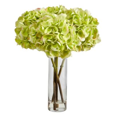 18-Inch Hydrangea Artificial Arrangement in Glass Vase