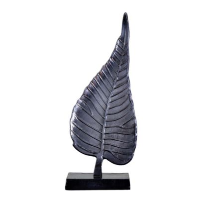 17in. Aluminum Bodhi Leaf Sculpture Decorative Accent