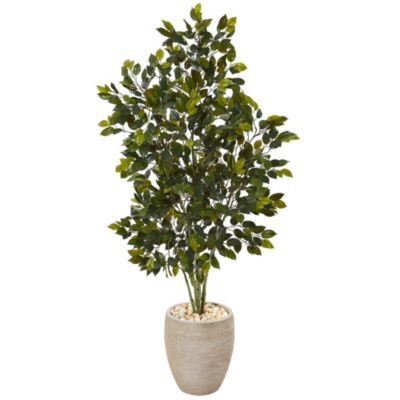 53-Inch Ficus Artificial Tree in Sand Colored Planter