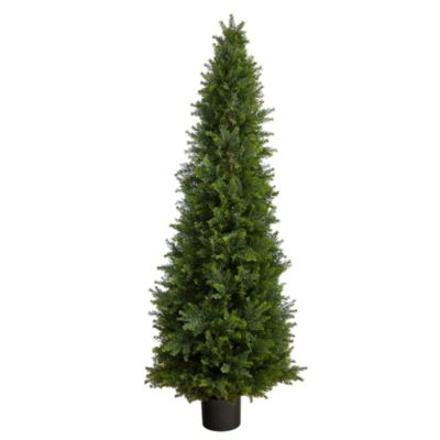 5.5-Foot Cypress Cone Topiary Artificial Tree UV Resistant (Indoor/Outdoor)