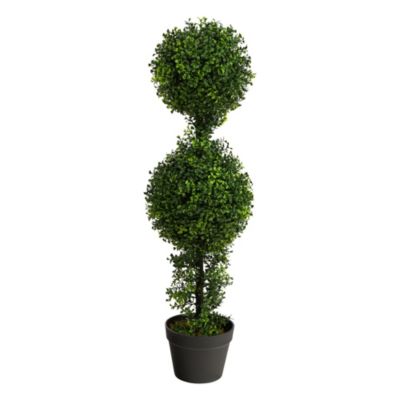 34-Inch Boxwood Double Ball Topiary Artificial Tree (Indoor/Outdoor)