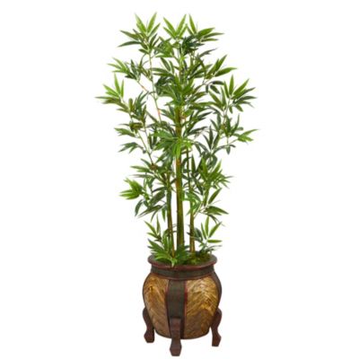 4.5-Foot Bamboo Palm Artificial Tree in Decorative Planter