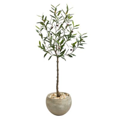 50-Inch Olive Artificial Tree in Sand Colored Planter