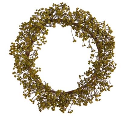 20-Inch Autumn Gypsophila Artificial Wreath