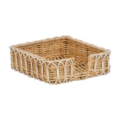 Provence Rattan Whitewash Luncheon Napkin Holder