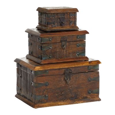 Rustic Reclaimed Wood Box - Set of 3