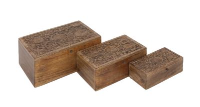 Rustic Mango Wood Box - Set of 3