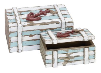 Coastal Wood Box - Set of 2