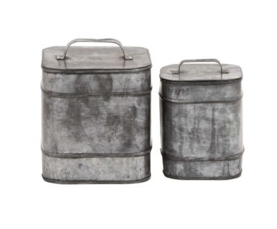 Farmhouse Metal Canisters - Set of 2