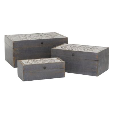 Country Cottage Wood Box - Set of 3