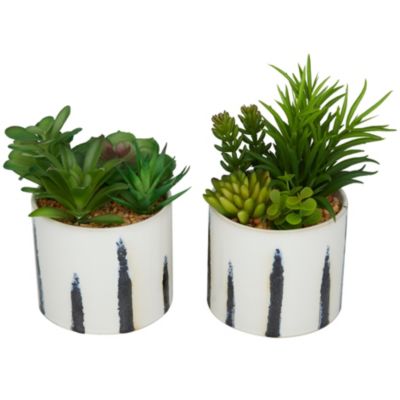 Traditional Faux Foliage Artificial Plant - Set of 2