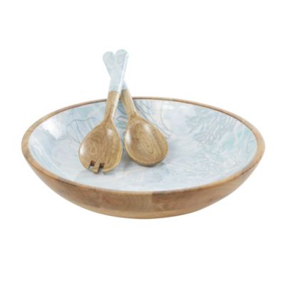 Coastal Mango Wood Decorative Bowl - Set of 3