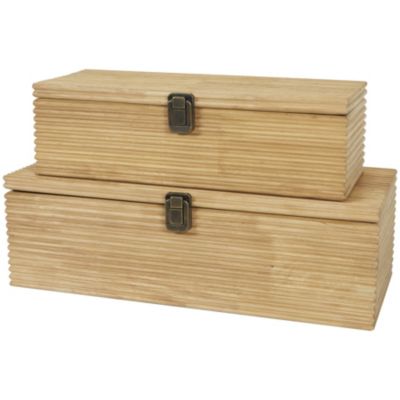 Modern Wood Box - Set of 2