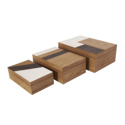 Modern Wooden Box - Set of 3