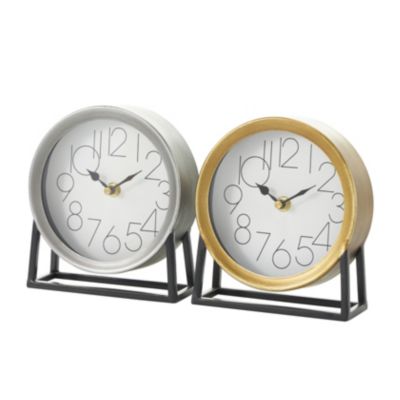 Contemporary Metal Clock - Set of 2