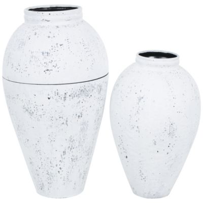French Country Metal Vase - Set of 2