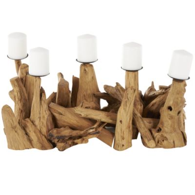 Traditional Teak Wood Candelabra