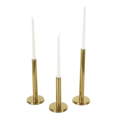 Glam Stainless Steel Metal Candle Holder - Set of 3