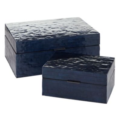 Coastal Mother of Pearl Shell Box - Set of 2